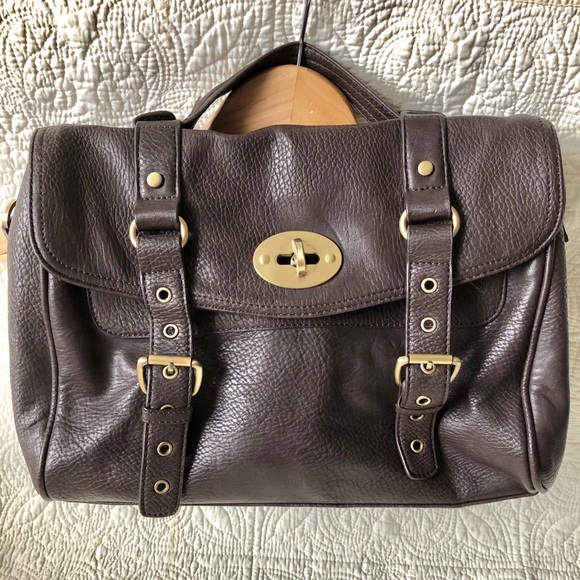 VIETA Fashion Handbags - Mulberry Alexa brown vegan pebble leather bag EUC
